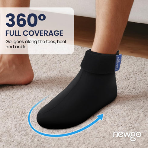 NEWGO Cold Therapy Ice Sock for Foot Pain Relief, Cold Pack Sock for Neuropathy, Chemo, Plantar Fasciitis, Edema,