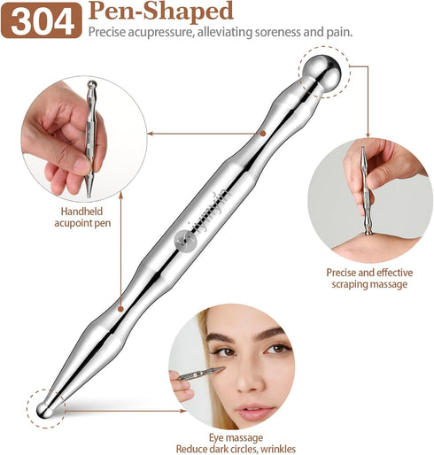 Niymyin 6-in-1 Set, Stainless Steel Muscle & Fascia Scraper Tool for Body Skin Massage and Sore Muscles, Myofascial