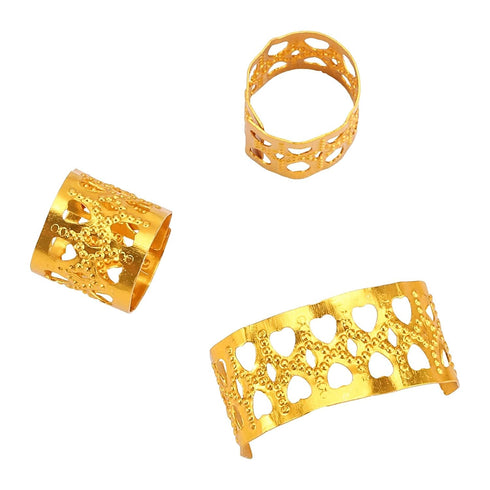 Tbestmax 200 pcs Dreadlocks Beads Hair Braid Rings Clips, Silver and Gold Metal Cuffs for Hair Decoration