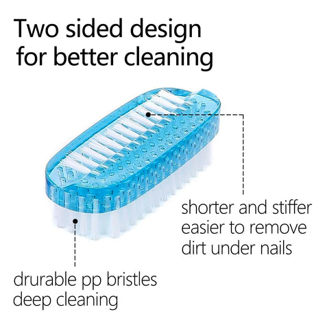 Nail Brush for Cleaning Fingernails, Two-Sided Scrub Brush with Soft and Stiff Bristles, 4 PCS for Men, Women, Kids