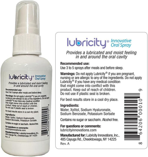 Lubricity Dry Mouth Oral Spray for Symptomatic Relief, Flavorless - 2 oz, 30 Day Supply
