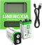 LINENGXIA 9V 1100mAh Lithium Rechargeable Batteries (2-Pack Green) with Type-C Cable | 1200