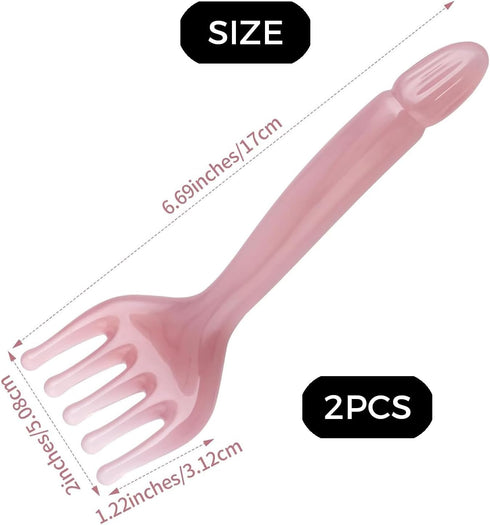 YYFIVEHAN 2Pcs Pink Head Massager Scalp Tool, Gua Sha Scalp Massager & Comb for Hair Growth, Relaxation and Stress