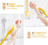 Shower Body Brush with Soft Bristles and Pumpkin Loofah, 14” Long Handle Back Scrubber for Skin Exfoliating Bath