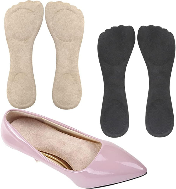 High Heel Inserts Women, Adhesive Velvety Cushioning Insoles for High Heels, ¾ Gel Cushion for Pain Relief, 2 Pairs,
