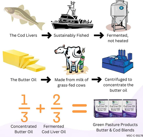 Green Pasture Butter Oil/Fermented Cod Liver Oil Gel, 6.4 oz, Vitamin A & D, Omega Fatty Acids (Chocolate)