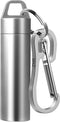 Small Pill Case, Portable Metal Pill Holder Keychain, Waterproof Mini Stainless Steel Organizer for Travel