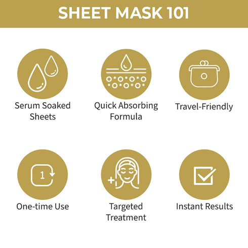 Naturals Skin Secrets Bubble Sheet Mask, Gold, 0.67 oz - Hydrating and Brightening Collagen Boosting Face Mask