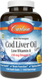 Carlson - Cod Liver Oil Gems, Low Vitamin A, 230 mg Omega-3s, 150 Softgels