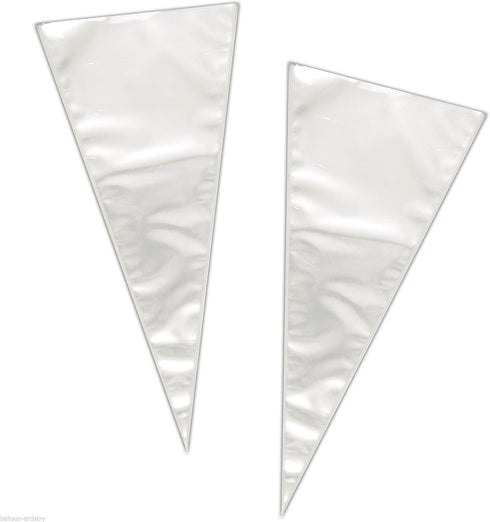 Clear Cellophane Cone Bags, Large & Transparent, Pack of 25 for Treats, Gifts & Parties