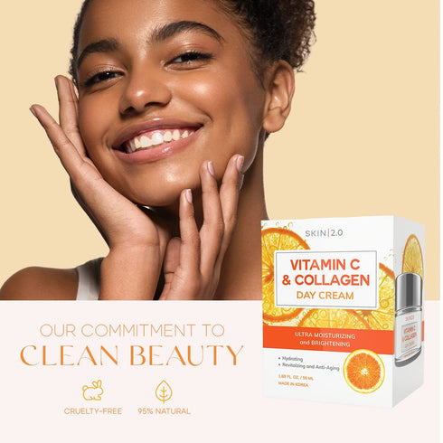 Vitamin C and Collagen Daily Face Moisturizer, Dermatologist Tested Anti-Aging Cream for All Skin Types, 1.69 Fl. oz