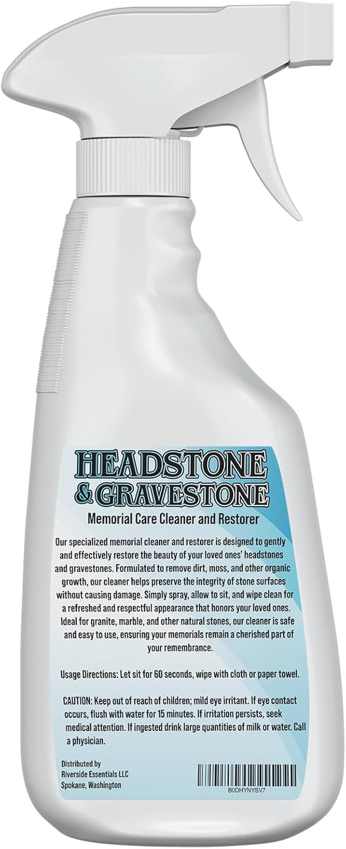 Riverside Essentials 16oz Headstone Cleaner for Graves, Tombstones & Headstones - Highly Effective Solution
