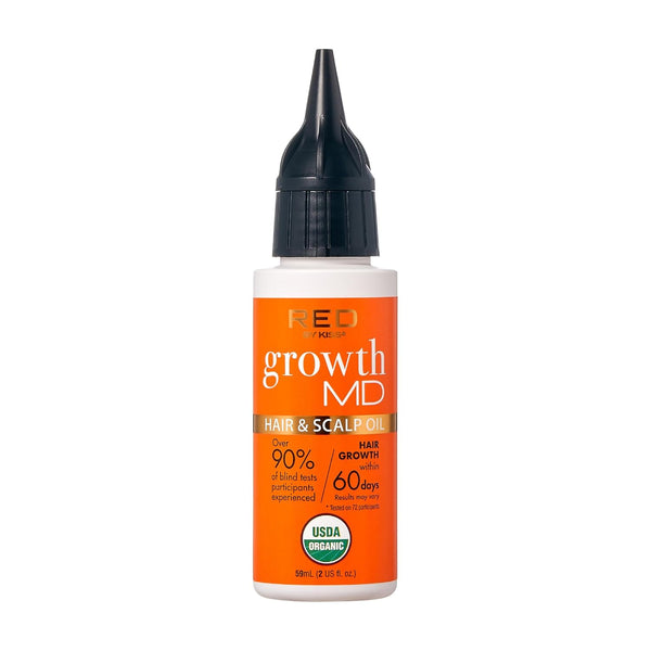 RED by Kiss Hair Growth Oil, Growth MD Scalp & Hair Strengthening Oil, 100% Natural Ingredients, USDA Organic