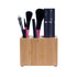 MobileVision Bamboo Makeup Drawer Organizer with 5-Compartment Brush Holder Stand