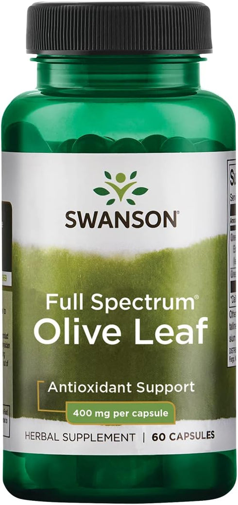 Swanson Full Spectrum Olive Leaf 400 mg, 60 Capsules