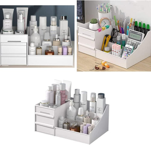 Large Capacity Makeup Organizer for Bathroom, Cosmetic Storage Box with Drawers, Desktop Container for Jewelry and