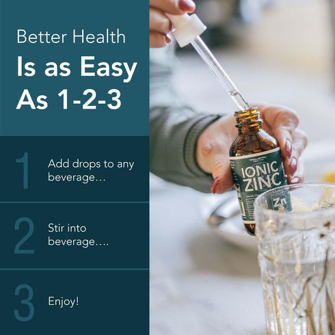 Ionic Liquid Zinc – 8 Month Supply, Adjustable Dosing for Adults – High Absorption, Vegan, Essential Mineral Supplement