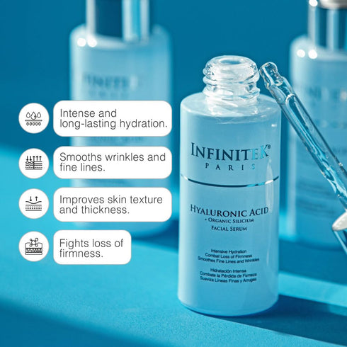 Infinitek Paris Skin Care Organic Facial Hyaluronic Acid Serum - 1 Fl Oz Hydrating Face Serum, Premium Anti-Aging