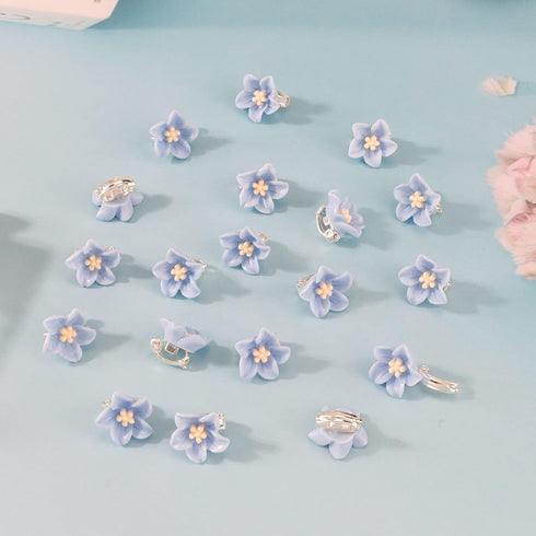 YISSION 20Pcs Mini Flower Hair Clips for Girls, Cute Lily Flower Hair Pins for Wedding Accessories
