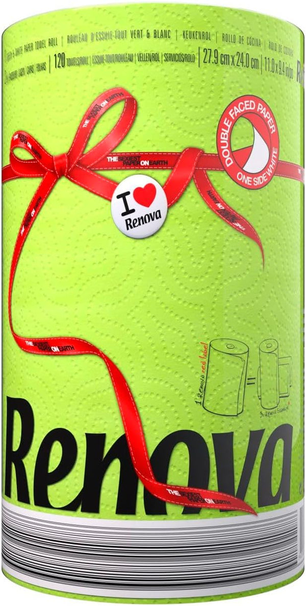 Luxury Colored Paper Towel Jumbo Roll, 2-Ply, 120 Sheets, Lime Green