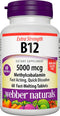 Webber Naturals Vitamin B12 5,000 mcg - 60 Quick Dissolve Tablets for Energy Production & Metabolism