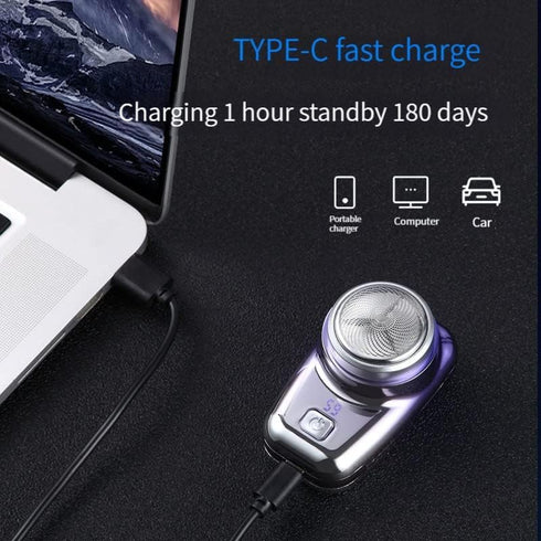Mini Shaver, Portable Electric Razor with LCD Screen, USB Charging Suitable for Home and Travel