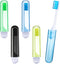 Patelai Travel Toothbrush, Bulk Folding Mini Toothbrush with Case, Soft Portable Travel Size, Individually Wrapped (4