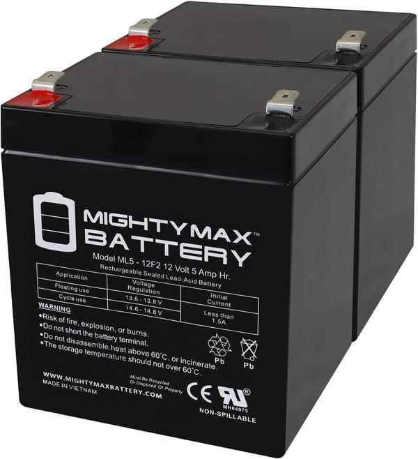 Mighty Max Battery 12V 5Ah F2 SLA Replacement Battery for CyberPower SL 425SL - 2