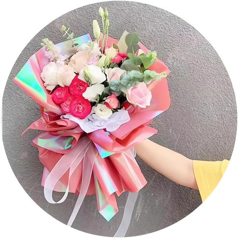 MLSG 20 Sheet Waterproof Floral Bouquet Wrapping Paper, Illusionary Packaging Paper for Wedding Birthday Gift DIY