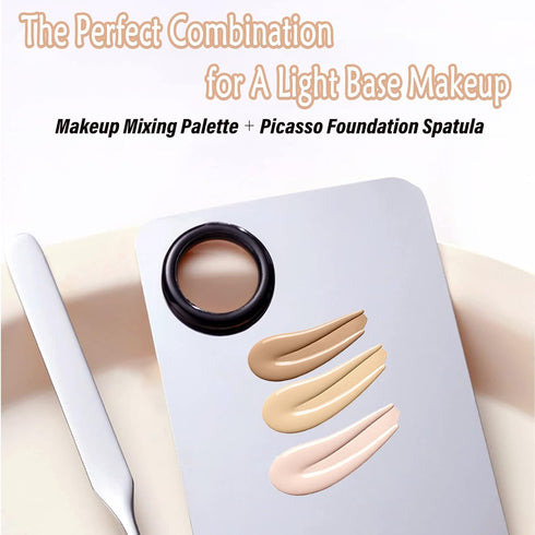 Korean Makeup Spatula, Picasso Foundation Spatula, Professional Mixing Palette (Rectangle)