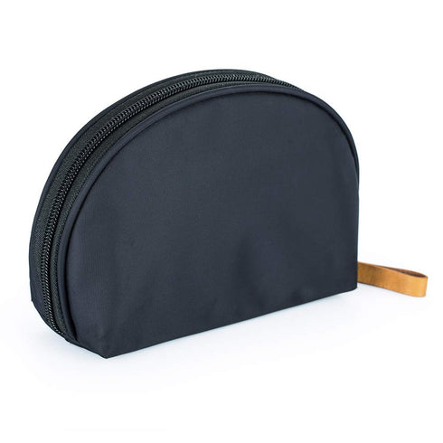 Hekyip Half Moon Cosmetic Bag, Portable Waterproof Makeup Pouch for Girls Women, Small (INNER RED)