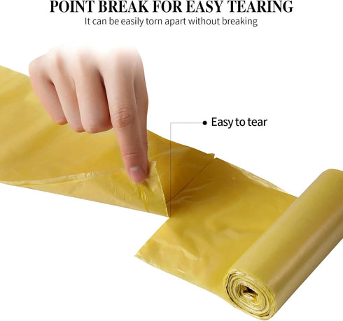 3 Rolls Small Trash Bags, 60 Counts Durable 4 Gallon Garbage Bags for Kitchen, Bathroom, Office (Gold)