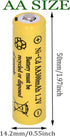 16 Packs AA 300mAh Ni-CD 1.2V Rechargeable Batteries for Outdoor Solar Lights, String Lights, Pathway Lights