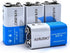 XUNIUZERO 9V Batteries Carbon 9 Volt Battery for Smoke Detector 6F22 Square Battery,