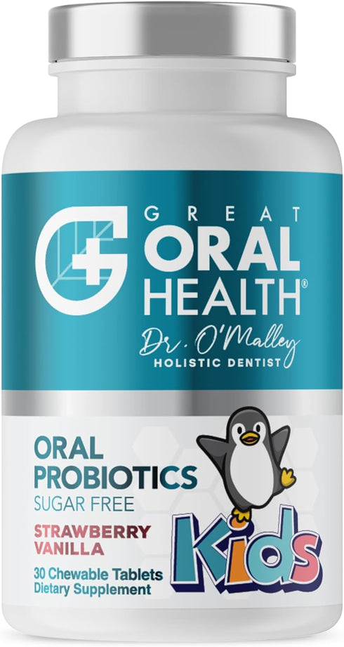 Children's Oral Probiotics, Cavity Prevention & Bad Breath Treatment Supplement w/BLIS K12, 30 Lozenge Strawberry
