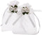 SumDirect Rose Organza Gift Bags, 50 Pcs 4x5 inch White Wedding Favor Bags with Drawstring for Party