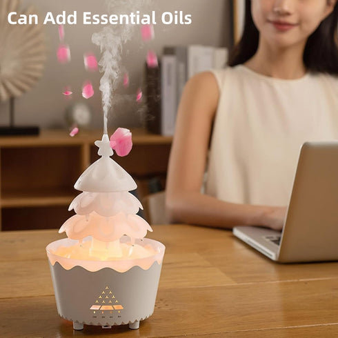 LUCOJET 250ML 7 Essential Oil Diffuser, Christmas Tree Aromatherapy Diffuser, Ultrasonic Cool Mist Humidifier