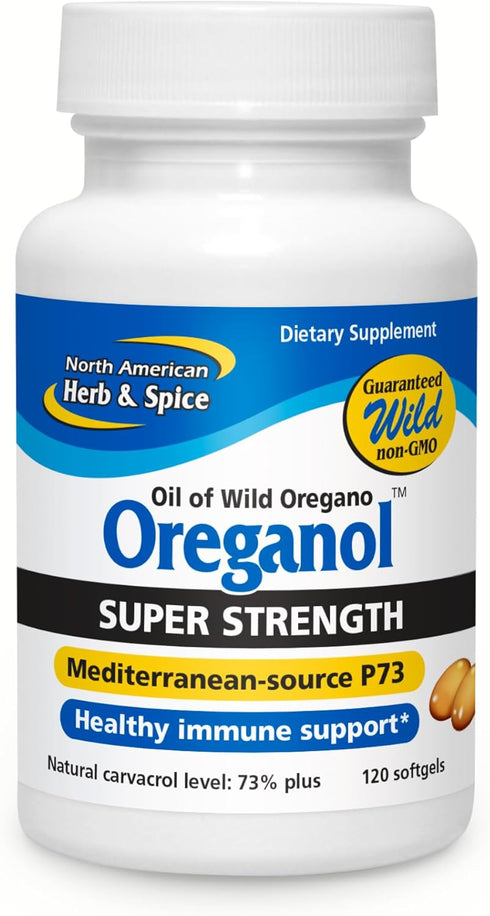NORTH AMERICAN HERB & SPICE Super Strength Oreganol P73-120 Softgels - Immune System Support - Vegan Friendly Wild