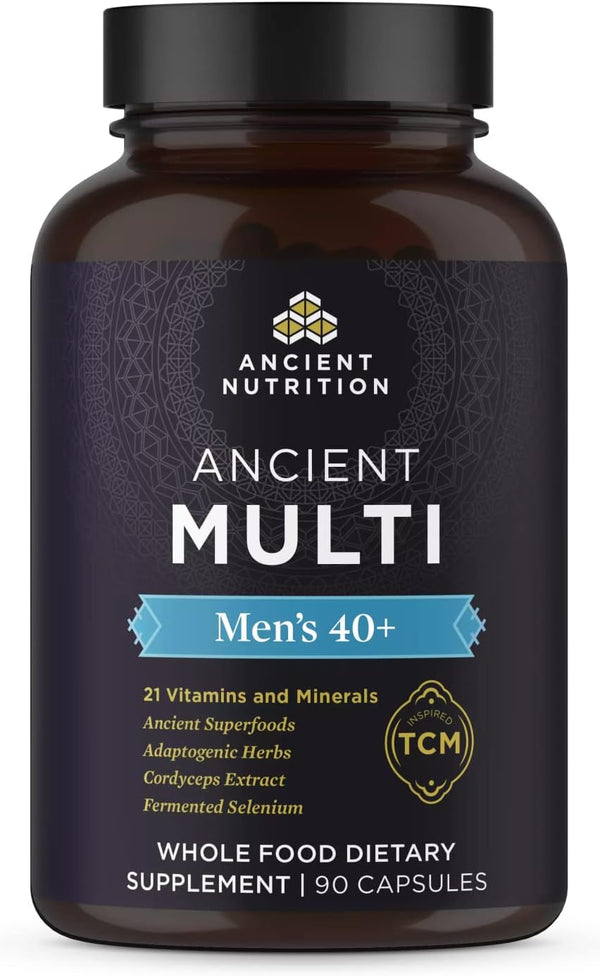 Ancient Nutrition Multivitamin for Men, Ancient Multi Men's 40+ Once Daily Vitamin Supplement, 90 ct, Supports Immune