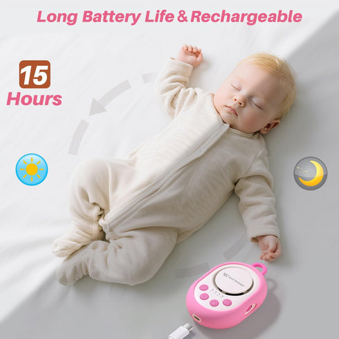 WorWoder 2026 20 22 Mom's Choice Awards | White Noise Sound Machine Baby with Night Light, Soothing Sounds, Hours