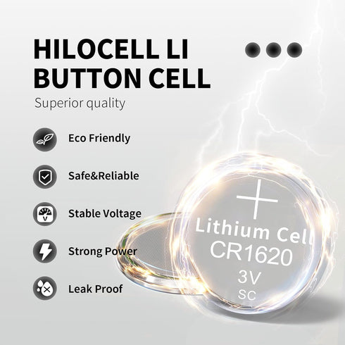CR1620 3V Lithium Coin Battery, 15 Count Pack, Lithium Button Battery for Medical, Fitness Devices, Watches, Car Key, Electronic, Remote, Smart Devices, CR Lithium 3 Volt Cell