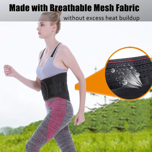Lower Back Braces for Pain Relief, Compression Belt for Men & Women, Lumbar Support Backbrace, Adjustable Straps,