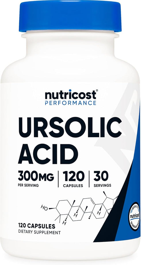 Nutricost Ursolic Acid 300mg - 120 Capsules, Vegetarian, Non-GMO, Gluten Free, Soy Free Supplement