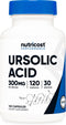 Nutricost Ursolic Acid 300mg - 120 Capsules, Vegetarian, Non-GMO, Gluten Free, Soy Free Supplement