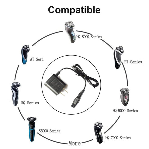 HQ8505 Power Cord Compatible with Philips Shaver, Portable Adapter for Norelco Oneblade Shaver Models