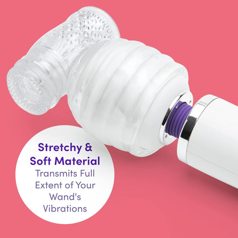 Multi-Textured Clear Deluxe Wand Attachment for Enhanced Pleasure