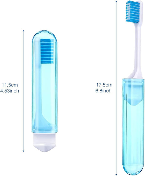 Patelai Travel Toothbrush, Bulk Folding Mini Toothbrush with Case, Soft Portable Travel Size, Individually Wrapped (4