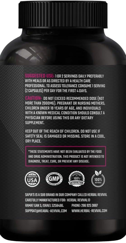 Sapir's Nutrition Female Libido Booster for Women - Increase Passion, Desire & Excitement - Relieve Stress, Reduce