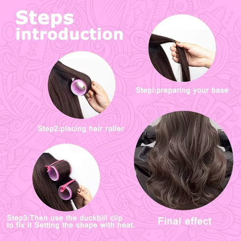 Self Grip Hair Roller Set, 18 pcs Hair Rollers with Clips and Comb, Salon Hairdressing Curlers, DIY Styles, Sungenol 3