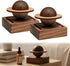 Vantico 2 Pcs Natural Wood Aroma Diffuser, Waterless Essential Oil Sphere Design, Walnut